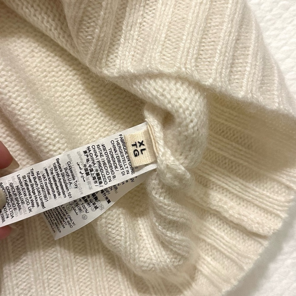 Tory Burch Tory Sport Cashmere Chevron Turtleneck - Ivory/Navy - Picture 9 of 9
